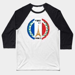 Paris France Eiffel tower Baseball T-Shirt